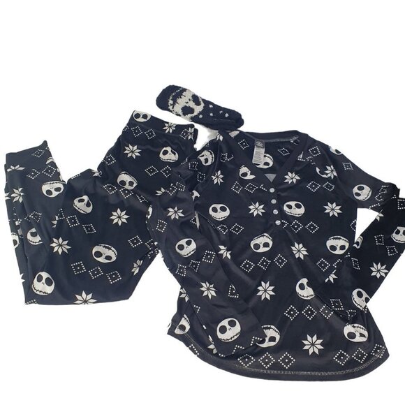 Disney Tim Burtons The Night Before Christmas 3 Pc Pajama Set Womens XS 0-2 - Picture 1 of 5